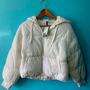 White H&M puffer jacket